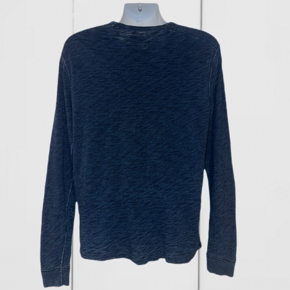 Wallace & Barnes Indigo Long Sleeve Henley Shirt Men’s Medium - Picture 5 of 8